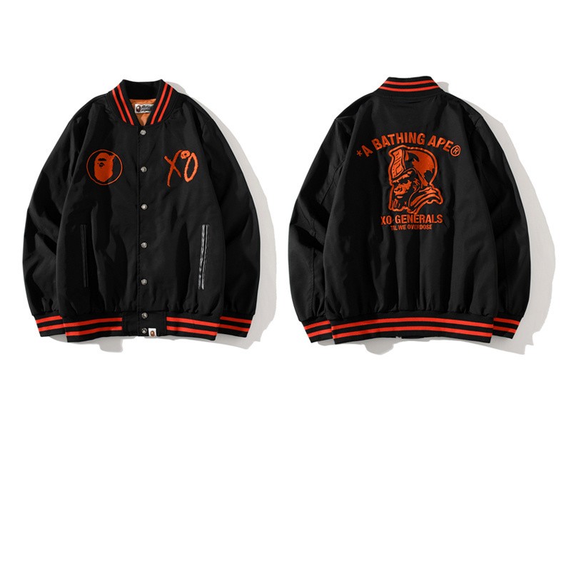 XO x Bape Union Jacket Black Red Edge M~3XL B15XC7303